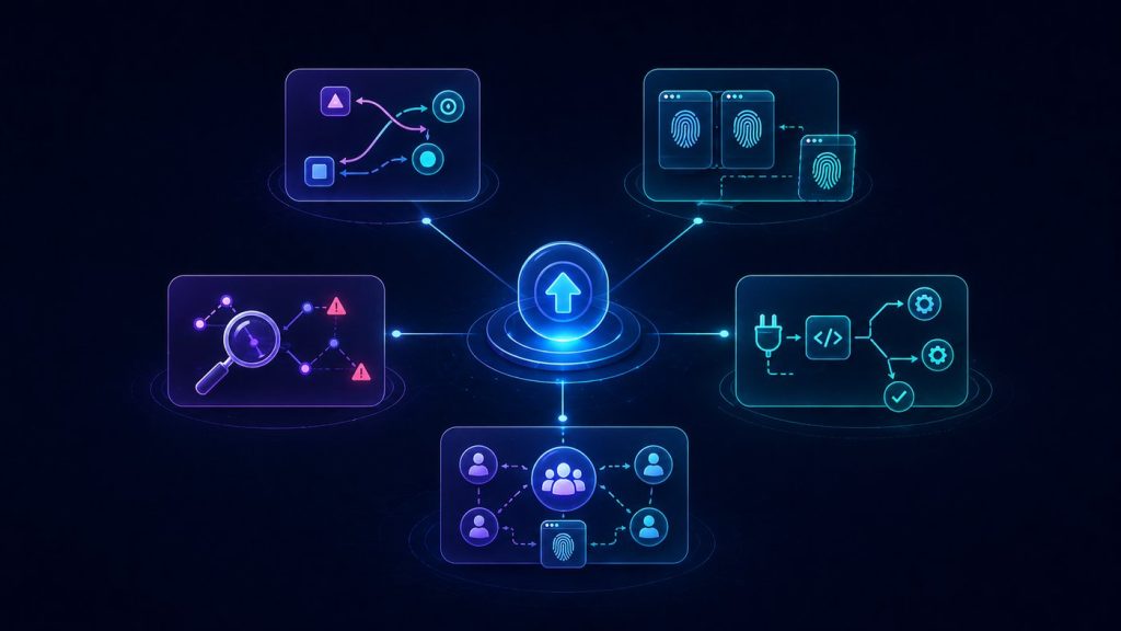 Decision-signal diagram showing when a multi-account team outgrows a basic fingerprint browser