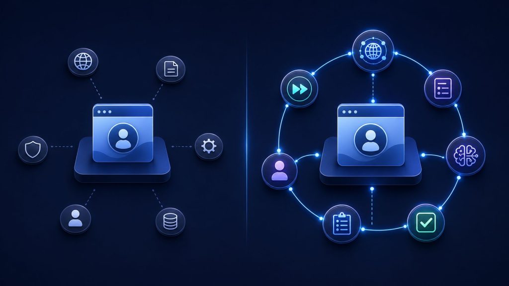 Profile-centered browser workflow diagram