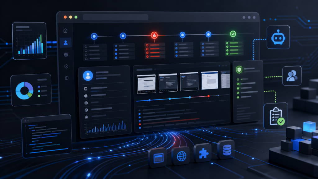 Browser automation logs and AI task failure evidence workflow