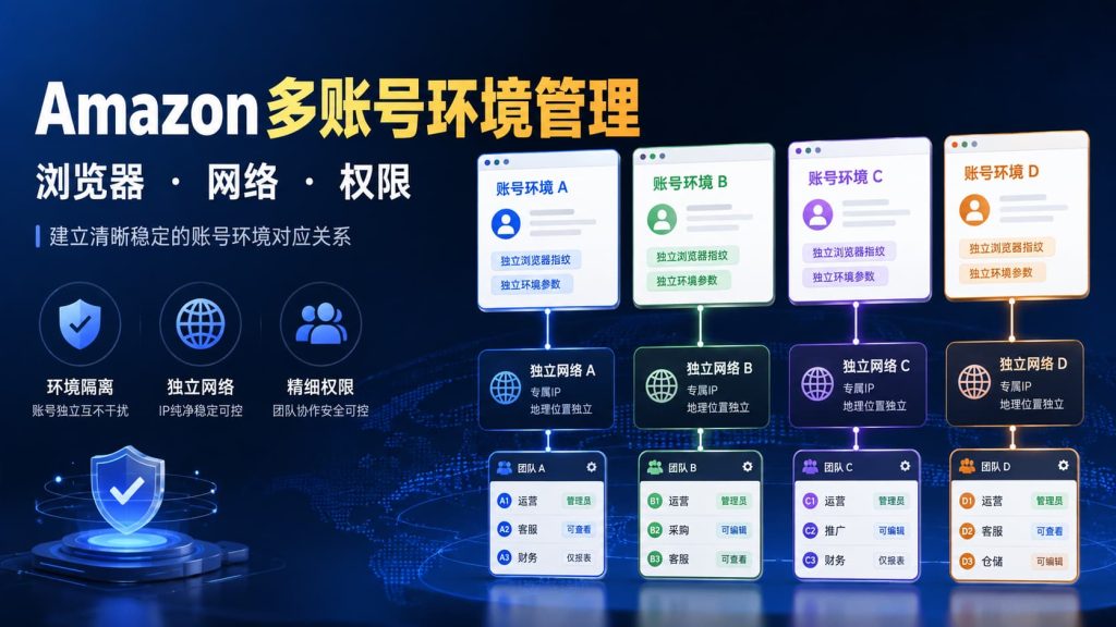 Amazon多账号环境管理应先确认账号合规，再统一管理Profile、网络、登录状态与团队权限