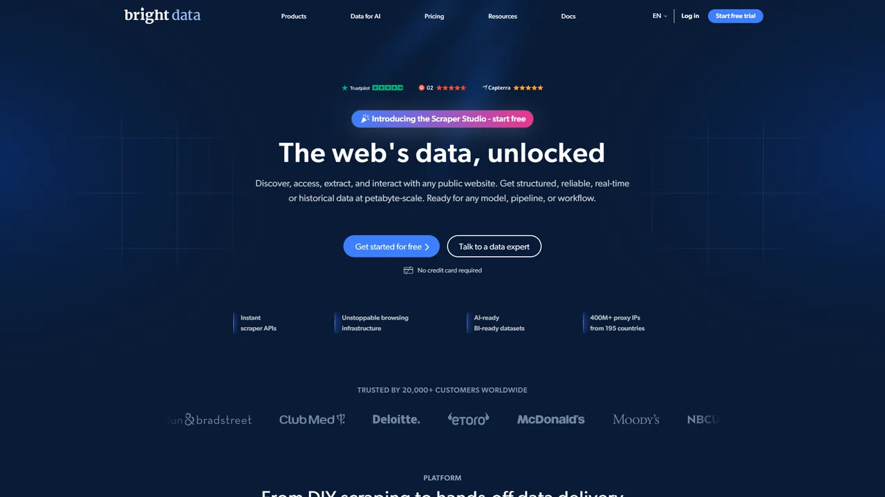 Bright Data official website screenshot