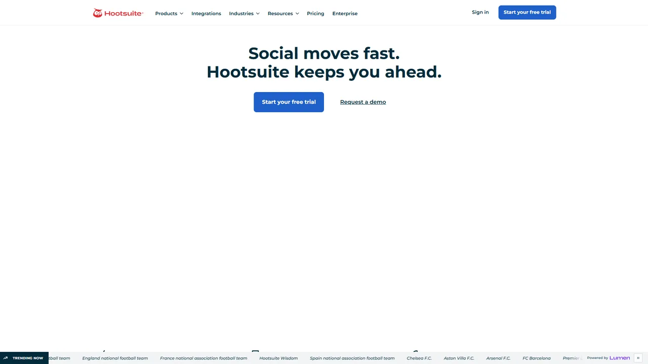 Hootsuite 官网界面截图