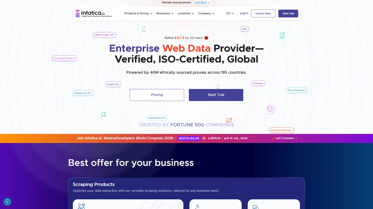 Infatica official website screenshot