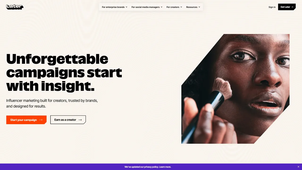 Later official website screenshot