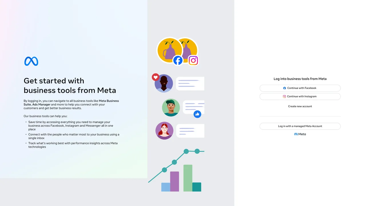 Meta Business Suite official website screenshot