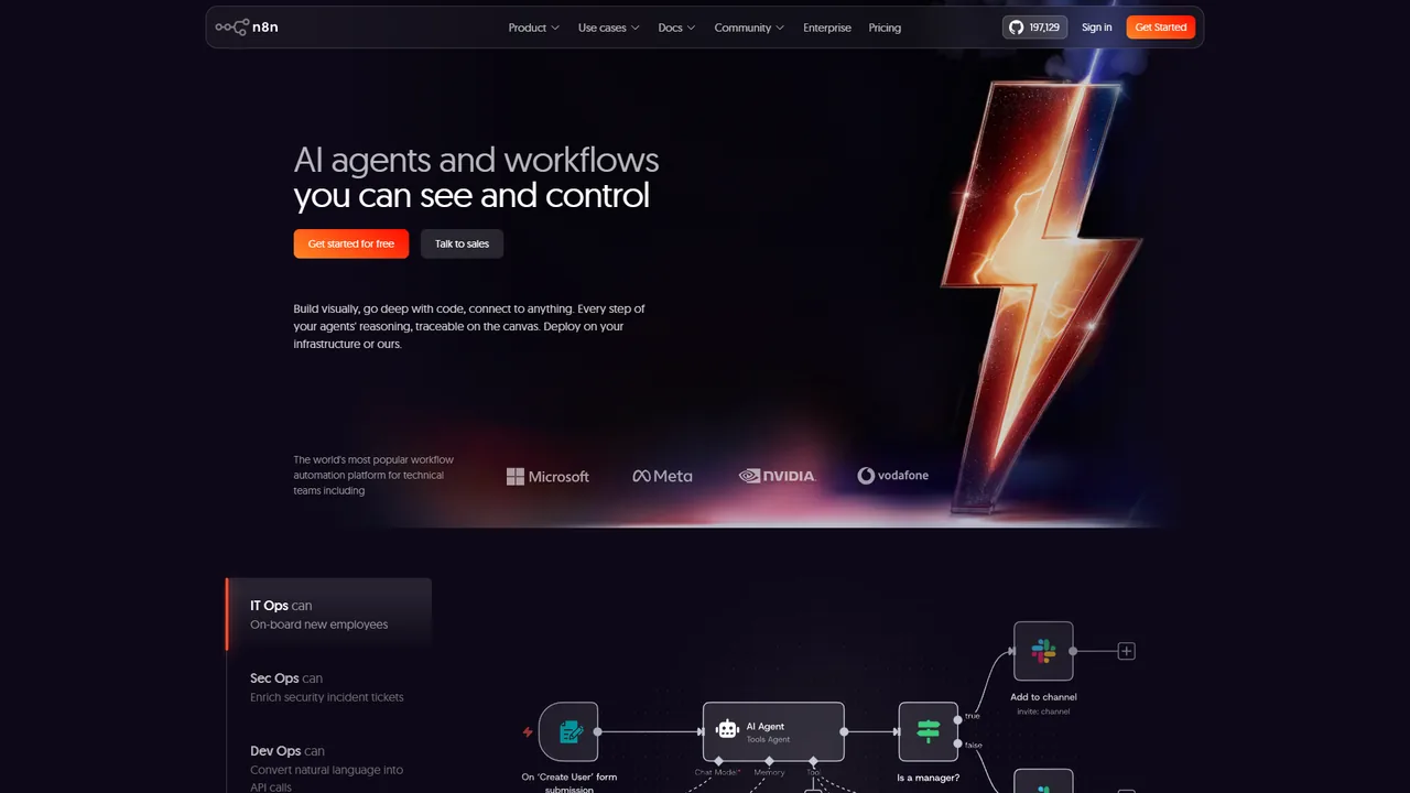n8n official website screenshot