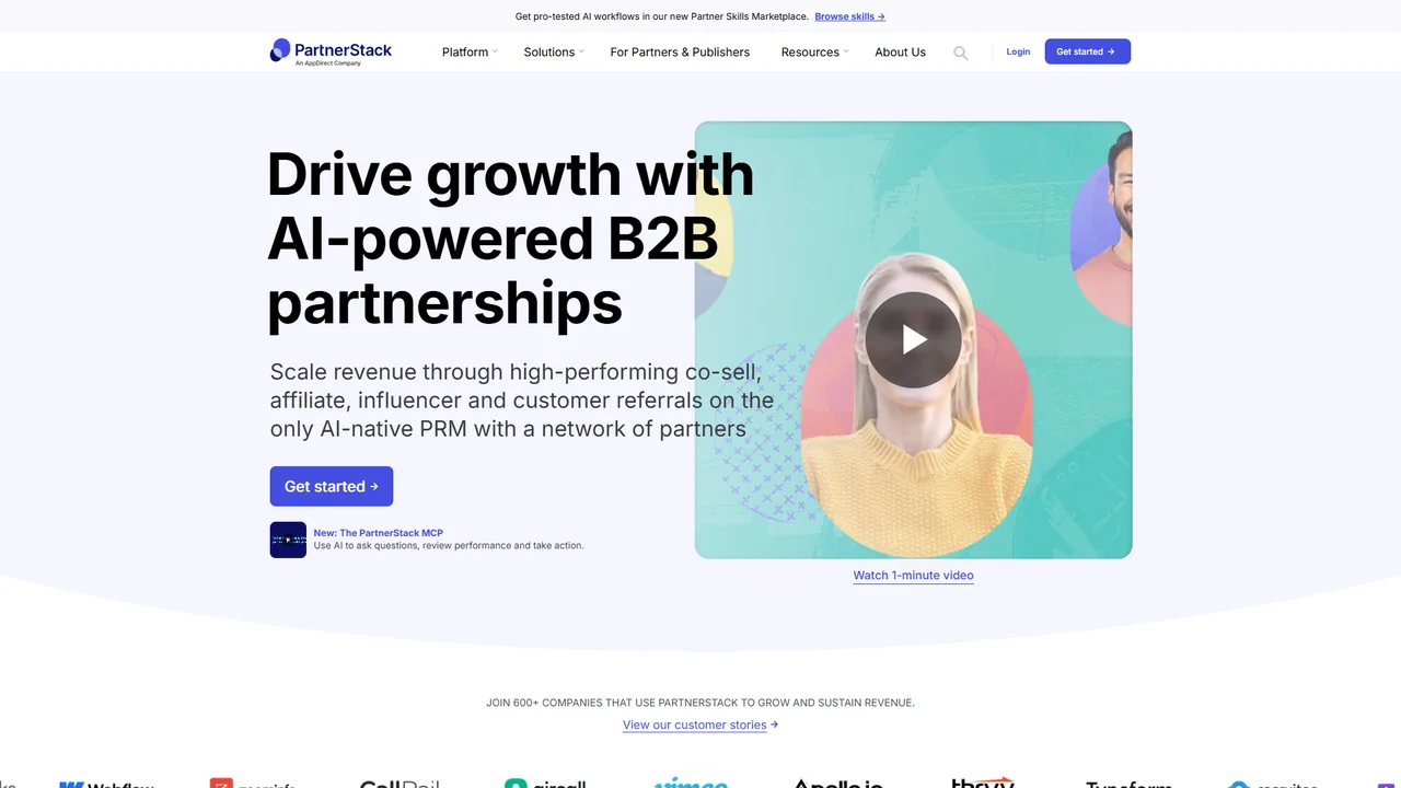 PartnerStack 官网界面截图