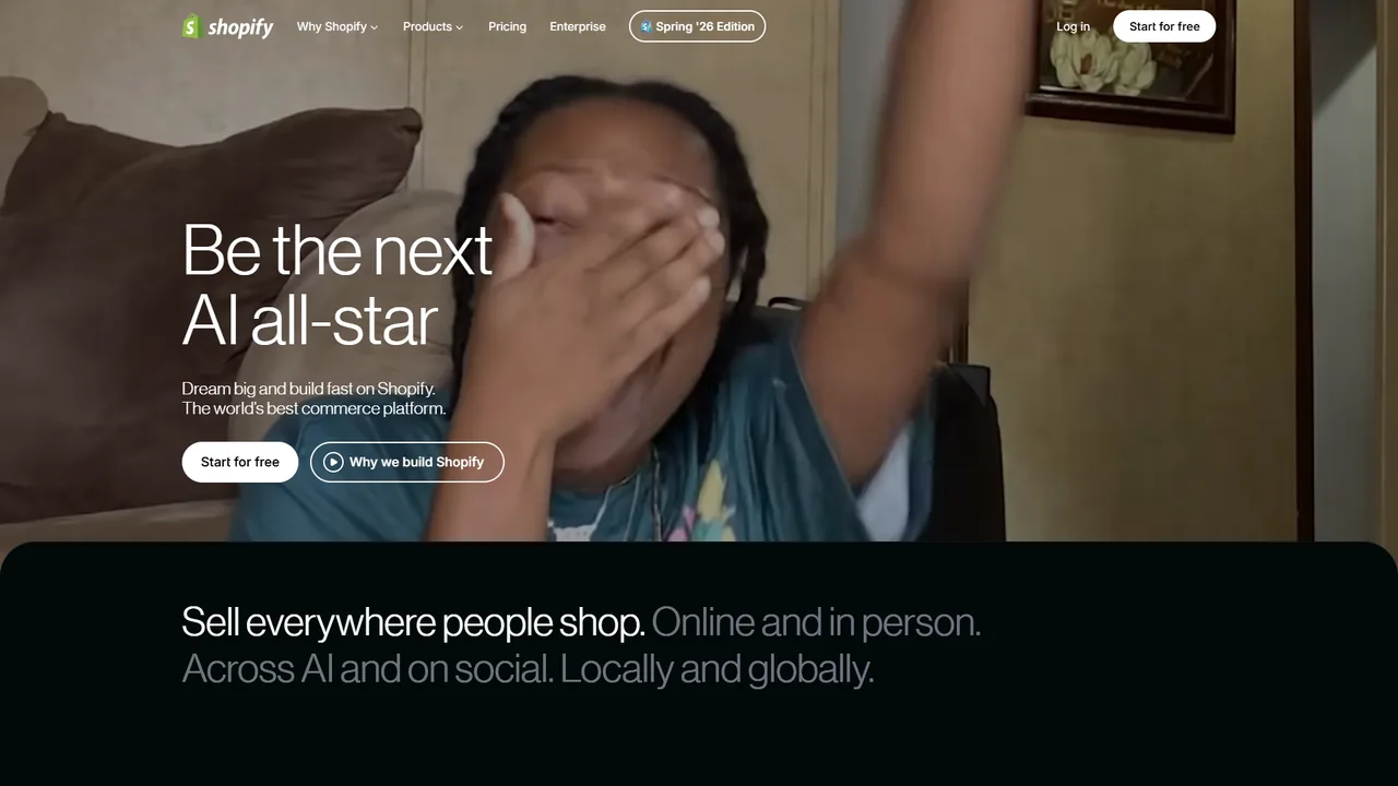 Shopify official website screenshot