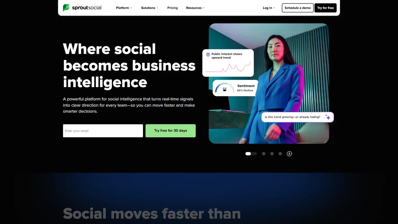 Sprout Social 官网界面截图