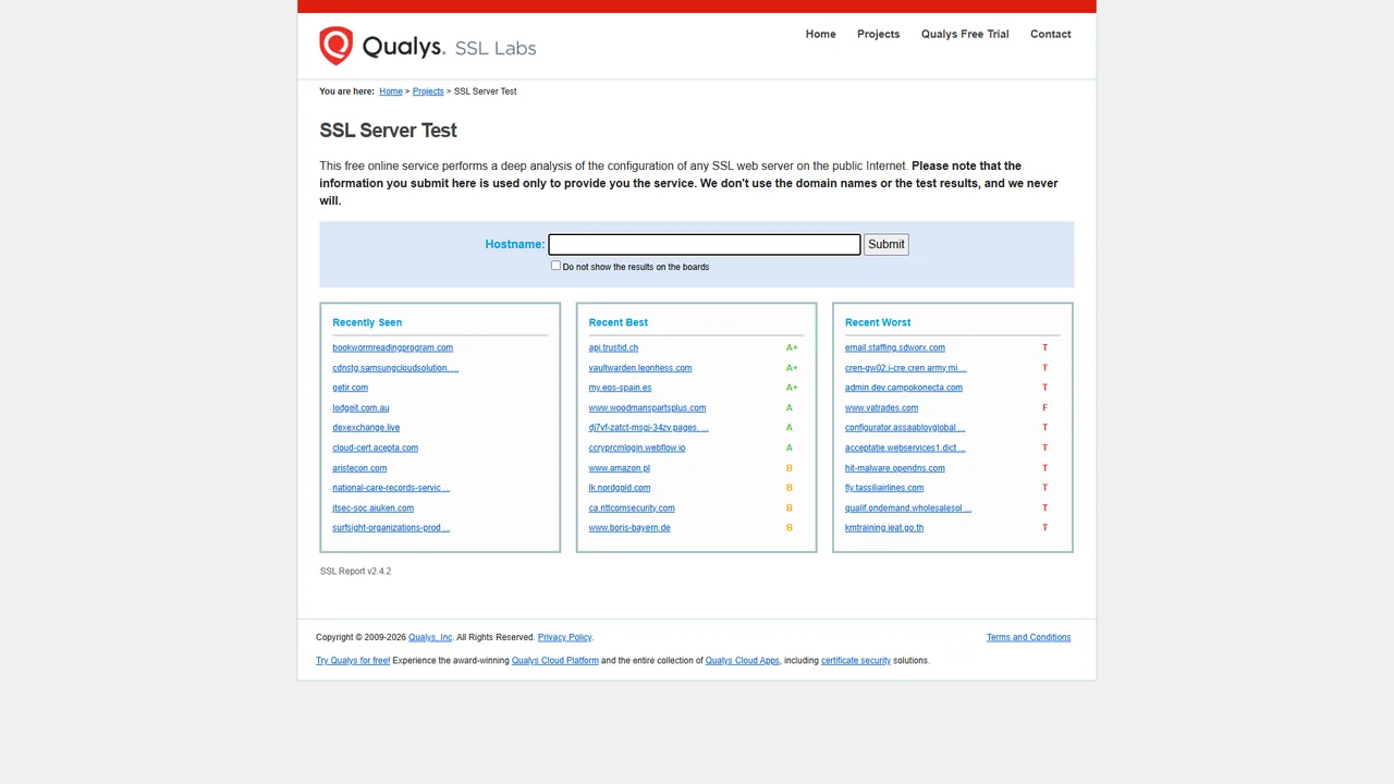 SSL Labs official website screenshot