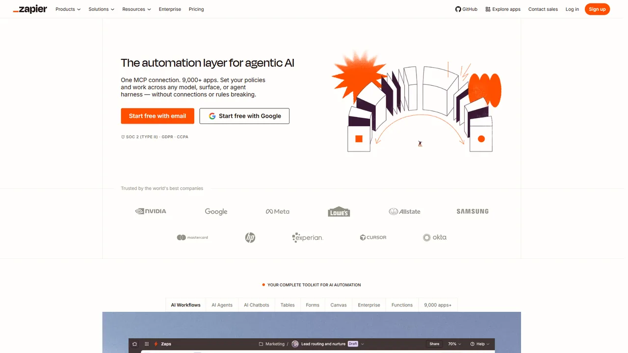 Zapier official website screenshot